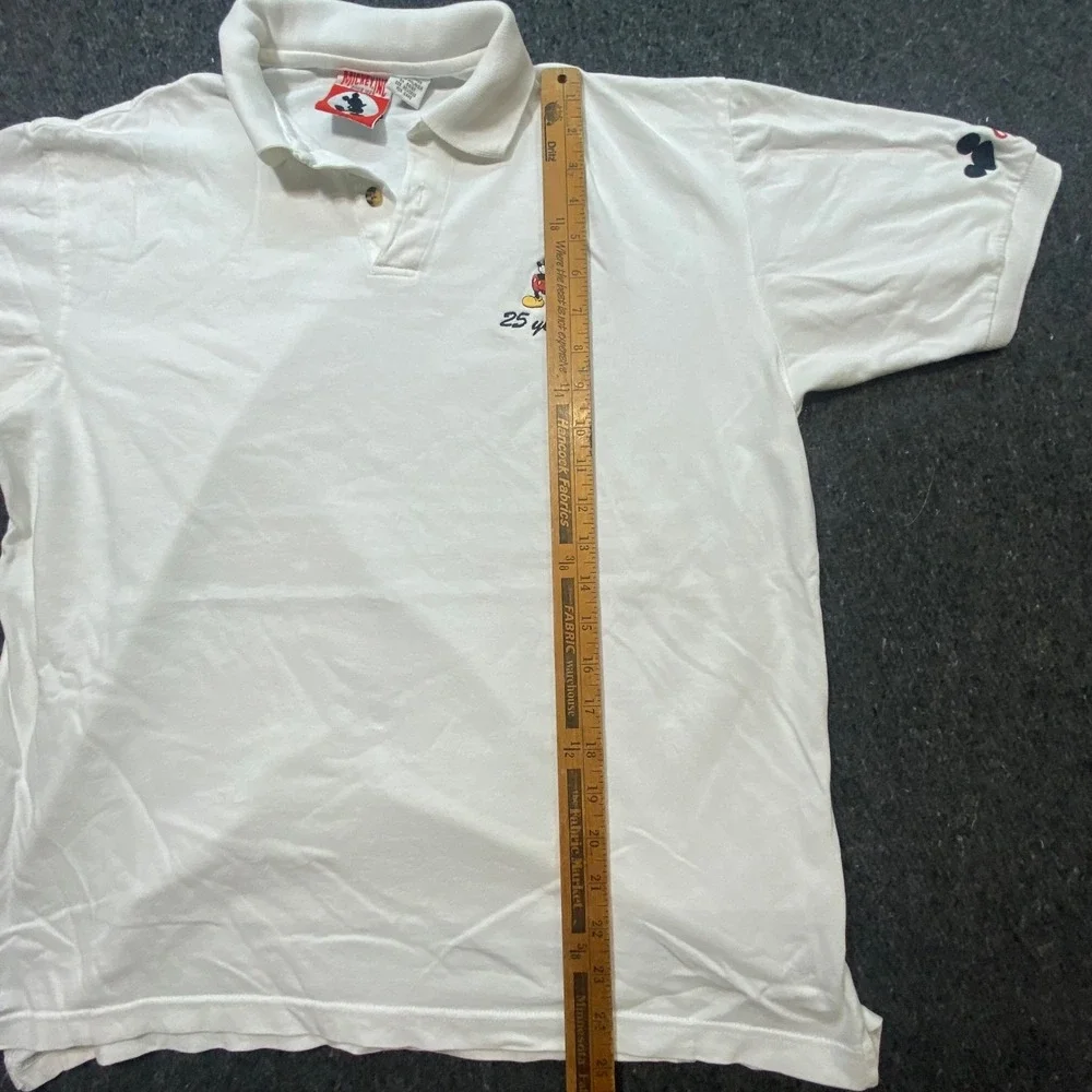 Mickey Inc Vintage 90s Men M Disney World 25 Years Epcot Polo Shirt White Cotton